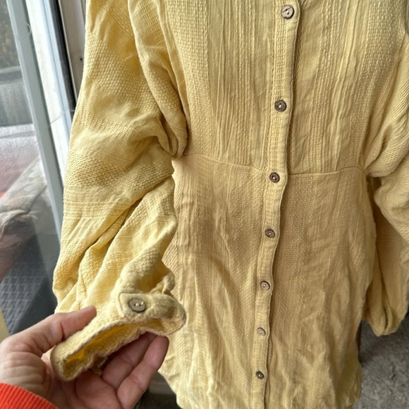 Free People Moni Mini Dress Endless Summer Textured Tie Yellow Size M - Picture 5 of 9